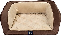 Serta Quilted Orthopedic Bolster Dog Bed with Removable Cover, Mocha, Petite slide 2 of 3