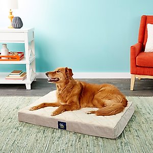 Serta Quilted Orthopedic Pillowtop Dog Bed with Removable Cover, Grey, Large