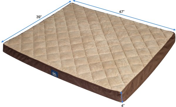 Show full view: Serta Quilted Orthopedic Pillowtop Dog Bed with Removable Cover, Mocha, X-Large slide 4 of 7