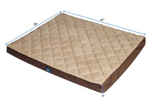 Show full view: Serta Quilted Orthopedic Pillowtop Dog Bed with Removable Cover, Mocha, X-Large slide 4 of 7