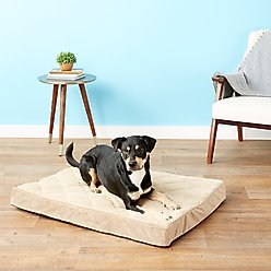 Serta Quilted Orthopedic Pillowtop Dog Bed with Removable Cover, Tan, Large