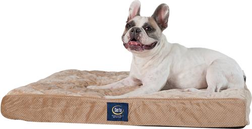 Show full view: Serta Quilted Orthopedic Pillowtop Dog Bed with Removable Cover, Tan, Large slide 3 of 9