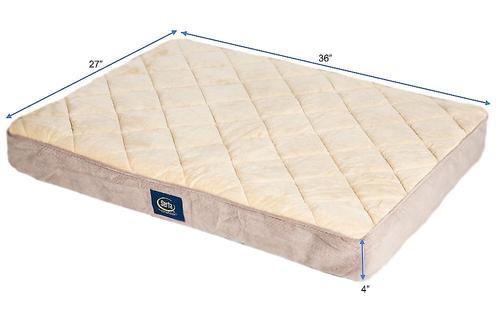 Show full view: Serta Quilted Orthopedic Pillowtop Dog Bed with Removable Cover, Tan, Large slide 6 of 9