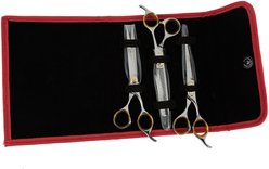 Sharf Gold Touch 7.5" Straight, 6.5" Thinning & 7.5" Curved Scissors Pet Grooming Shear Kit