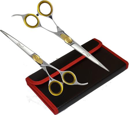 Show full view: Sharf Gold Touch 7.5" Straight & 7.5" Curved Scissors Pet Grooming Shear Kit slide 5 of 6