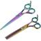 Show in main carousel: Sharf Gold Touch Rainbow 7.5" Straight & 6.5" Thinning Scissors Pet Grooming Shear Kit slide 1 of 8