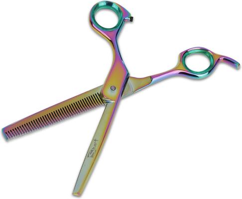 Show full view: Sharf Gold Touch Rainbow 7.5" Straight & 6.5" Thinning Scissors Pet Grooming Shear Kit slide 4 of 8