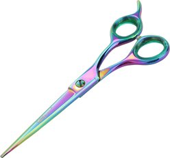 Sharf Gold Touch Rainbow Straight Pet Grooming Shear, 6.5-in