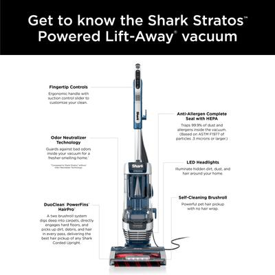 Show full view: Shark AZ3002 Stratos Upright Vacuum, Navy slide 2 of 9