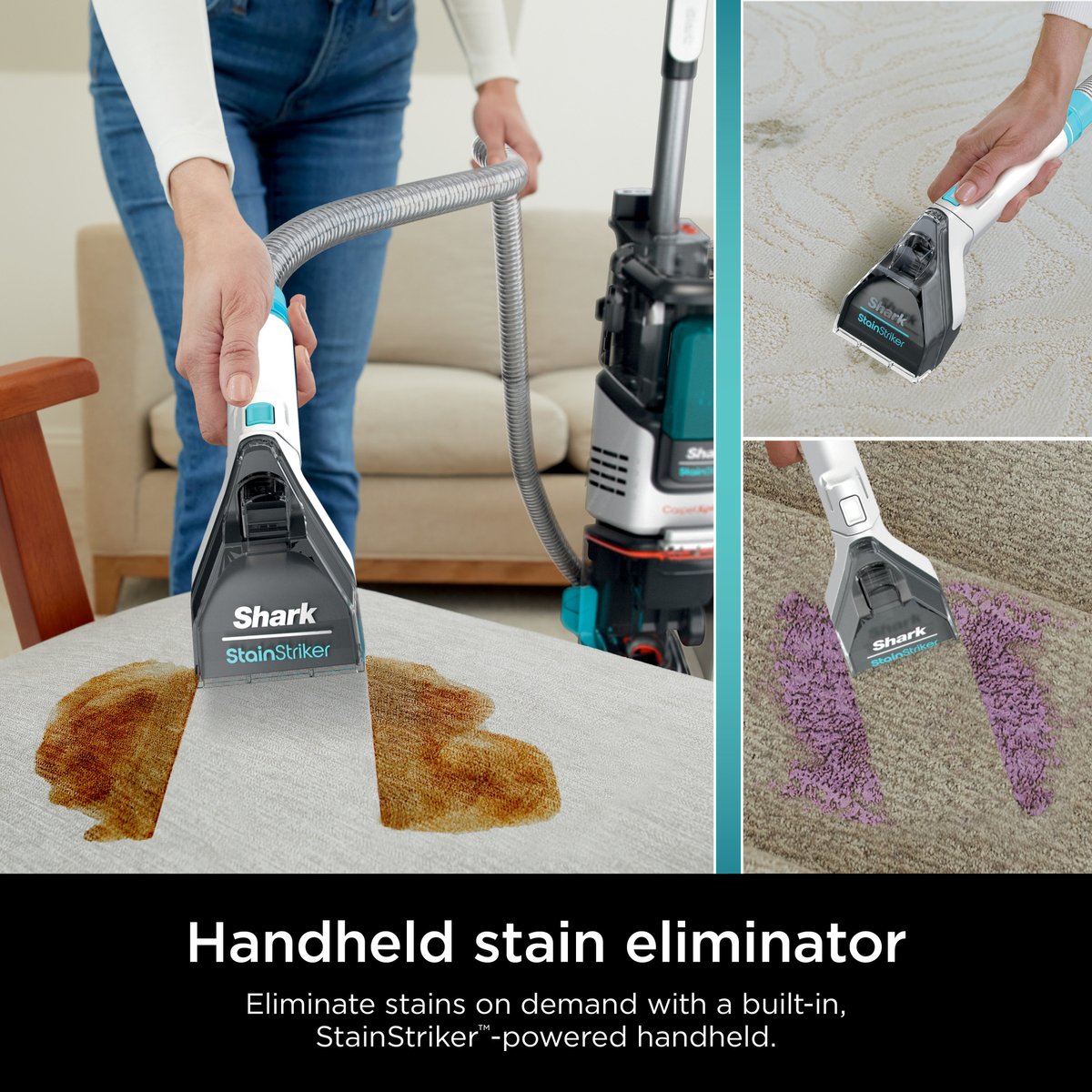Shark CarpetXpert with Stainstriker Upright Carpet Cleaner, Teal/White