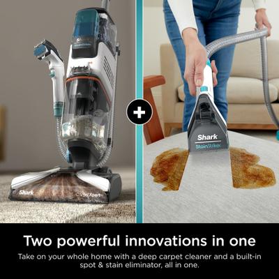 Show full view: Shark CarpetXpert with Stainstriker Upright Carpet Cleaner, Teal/White slide 6 of 8