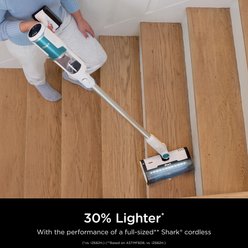 Shark Clean & Empty Cordless Stick Vacuum, White/Peacock Blue slide 2 of 9