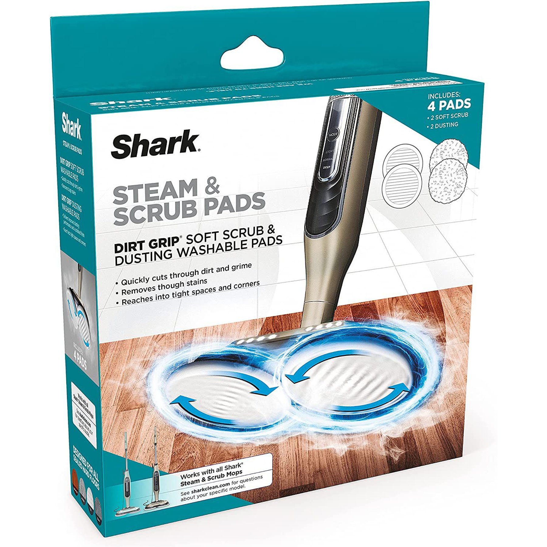 Shark Dirt Grip Soft Scrub & Dusting Washable Pads