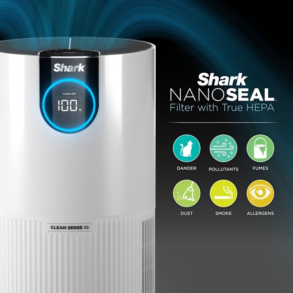 Shark HP102 Air Purifier with True HEPA, White
