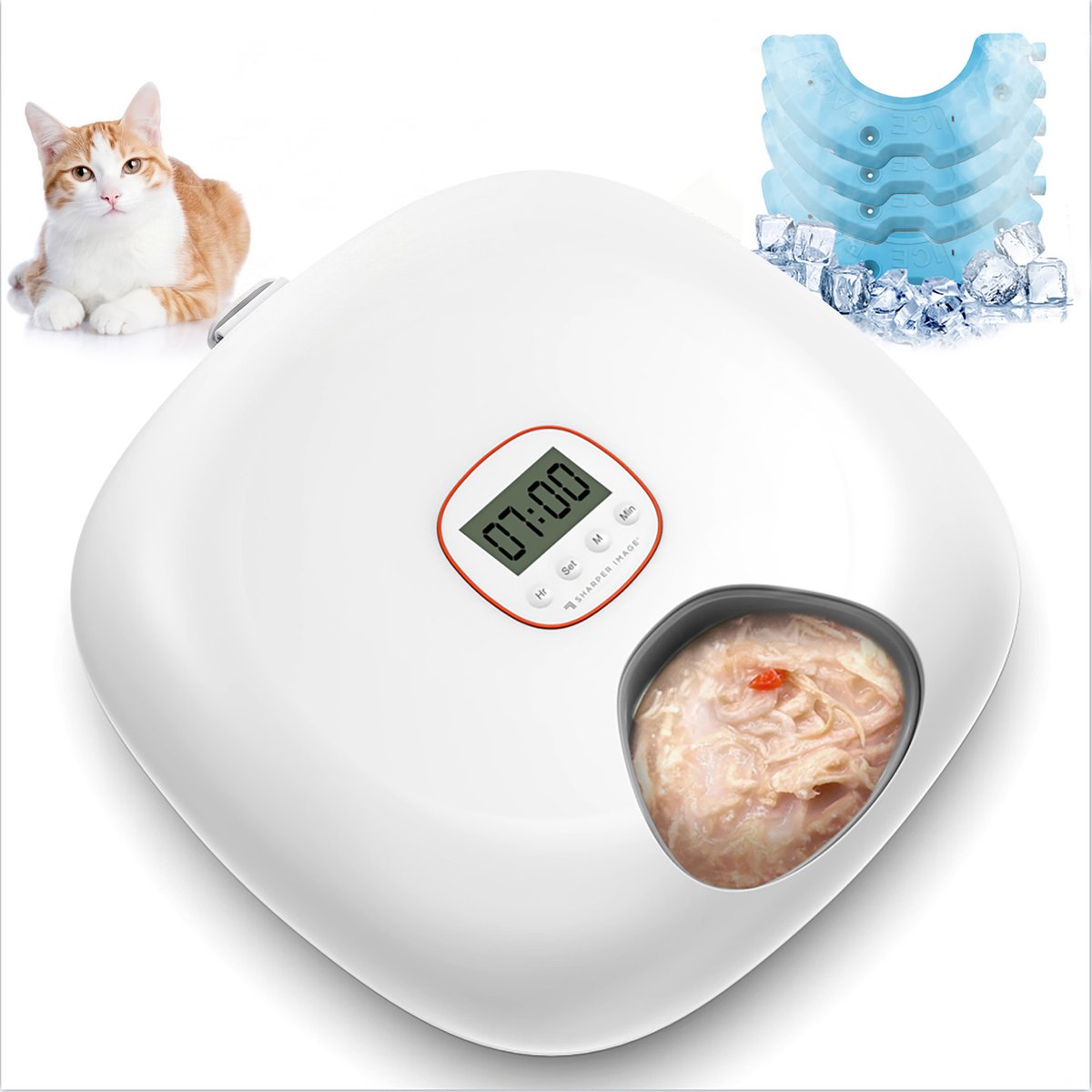 Sharper Image NovaFeeder Smart 6-Meal Automatic Cat Feeder, 3-cup, White