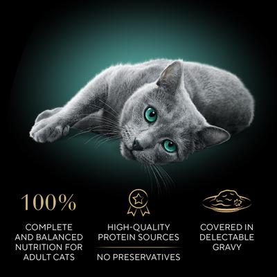 Show full view: Sheba Gravy Indulgence Chicken & Beef in Extra Gravy Variety Pack Grain-Free Adult Wet Cat Food, 2.6-oz tray, case of 24 slide 10 of 11