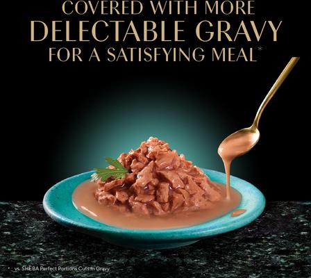 Show full view: Sheba Gravy Indulgence Salmon & White Fish in Gravy Variety Pack Grain-Free Adult Wet Cat Food, 2.6-oz tray, case of 24 slide 4 of 11