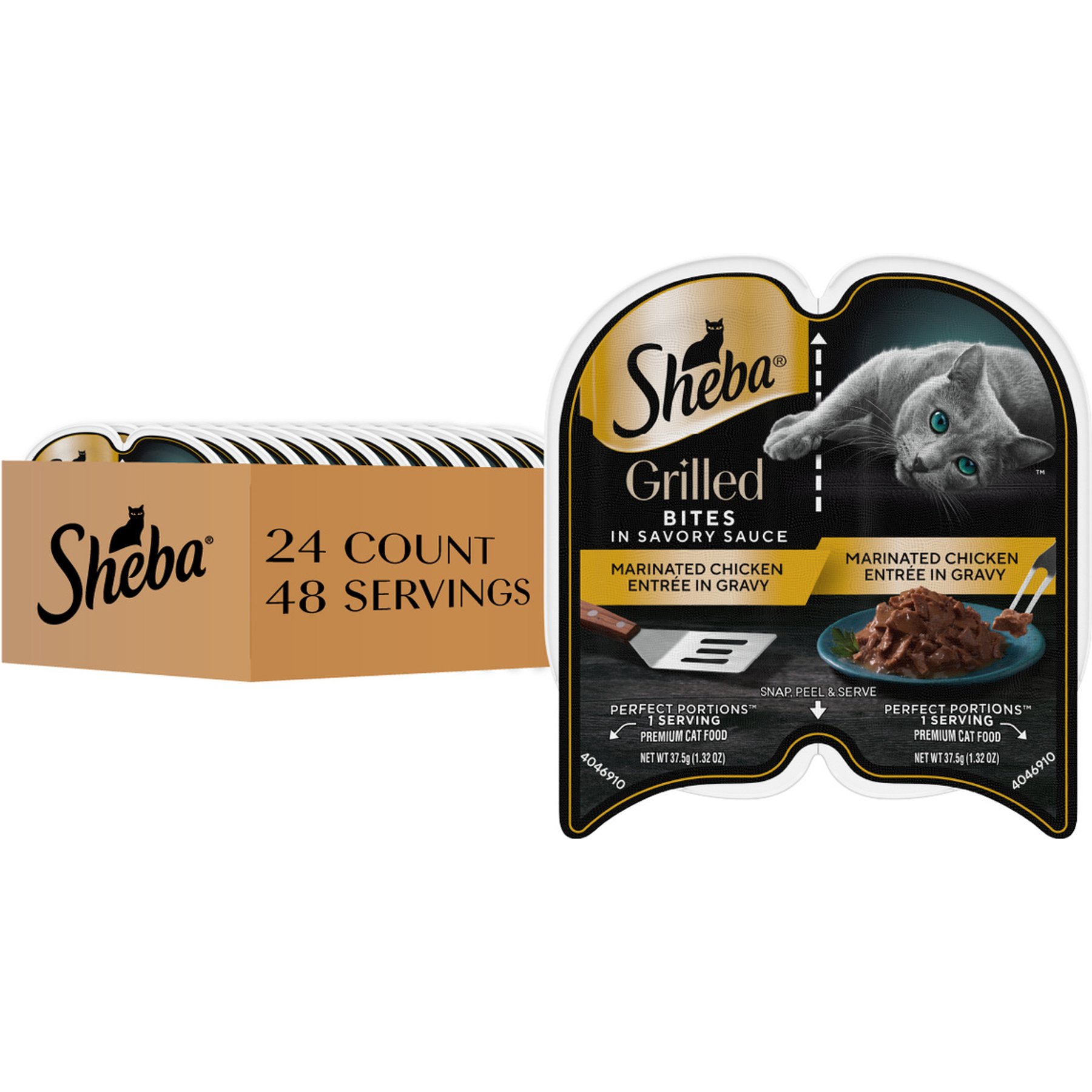 Sheba Grilled in Sauce Marinated Chicken Adult Cat Wet Food, 2.64-oz tray, case of 24