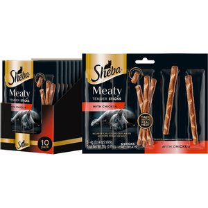 Sheba Meaty Tender Sticks Chicken Flavor Soft Adult Cat Treats, 5 count
