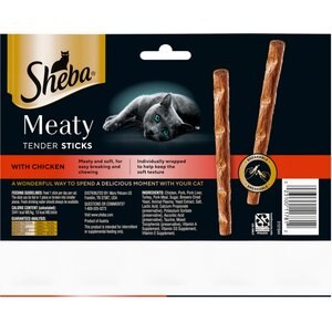 Sheba Meaty Tender Sticks Soft Cat Treats Variety Pack - Chicken, Tuna & Salmon Flavors, 40 Count, 0.14 Oz Each