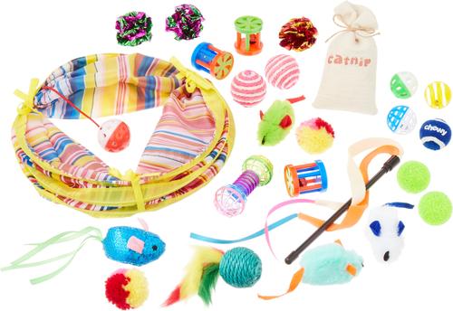 Show full view: Sheba Meaty Tender Sticks Salmon Flavored Cat Treats, 5 count + Frisco Plush, Teaser, Ball & Tunnel Variety Pack Cat Toy with Catnip, 25 count slide 6 of 9