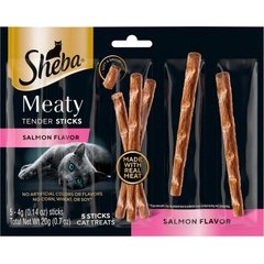 Sheba Meaty Tender Sticks Salmon Flavored Soft Adult Cat Treats, 5 count