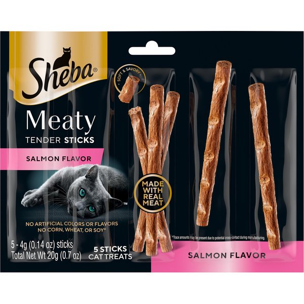 Sheba Meaty Tender Sticks Salmon Flavored Soft Adult Cat Treats