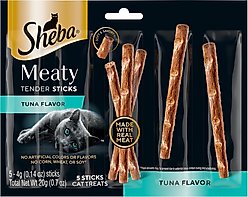 Sheba Meaty Tender Sticks Tuna Flavor Soft Adult Cat Treats, 5 count