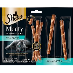 Sheba Meaty Tender Sticks Tuna Flavor Soft Adult Cat Treats, 5 count