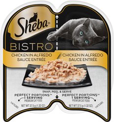 Sheba Perfect Portions Bistro Chicken in Alfredo Sauce Adult Wet Cat Food, 2.64-oz tray, case of 24