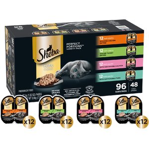 Sheba Perfect Portions Kitten Variety Pack Chicken Pate & Pate Salmon Wet Cat Food