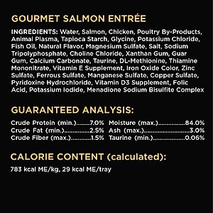 Sheba Perfect Portions Grain-Free Roasted Chicken, Gourmet Salmon & Tender Turkey Cuts in Gravy Variety Pack Adult Wet Cat Food Trays, 1.3-oz, case of 24 twin-packs