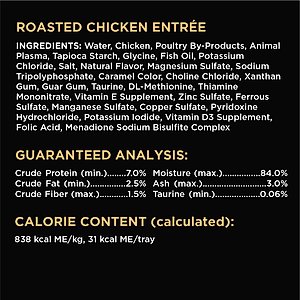 Sheba Perfect Portions Grain-Free Roasted Chicken, Gourmet Salmon & Tender Turkey Cuts in Gravy Variety Pack Adult Wet Cat Food Trays, 1.3-oz, case of 24 twin-packs