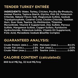Sheba Perfect Portions Grain-Free Roasted Chicken, Gourmet Salmon & Tender Turkey Cuts in Gravy Variety Pack Adult Wet Cat Food Trays, 1.3-oz, case of 24 twin-packs