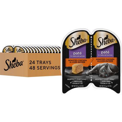 Sheba Sheba Perfect Portions Chicken & Liver Cat Food Trays, 3-oz, 24 ct