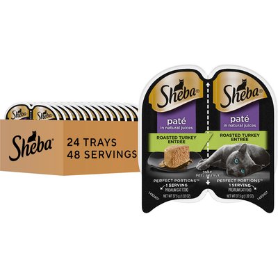 Sheba Sheba Perfect Portions Grain-Free Turkey Cat Food Trays, 1.3-oz, 48 ct