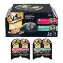 Sheba Perfect Portions Grain-Free Salmon & Sustainable Tuna Cuts in Gravy Entree Variety Pack Adult Wet Cat Food Trays, 2.6-oz, case of 12