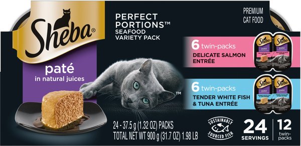 SHEBA Perfect Portions Grain-Free Seafood Entrees Pate