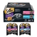 Sheba Perfect Portions Grain-Free Seafood Entrees Pate Variety Pack Adult Wet Cat Food Trays, 2.6-oz tray, case of 12