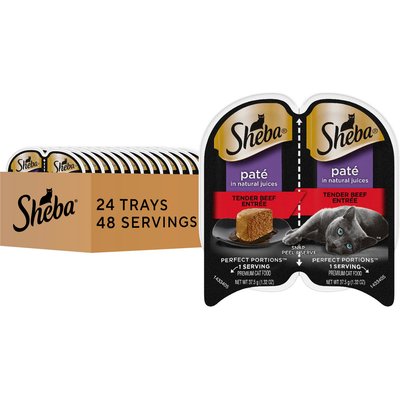 Sheba Sheba Perfect Portions Grain-Free Beef Cat Food Trays, 3-oz, 24 ct