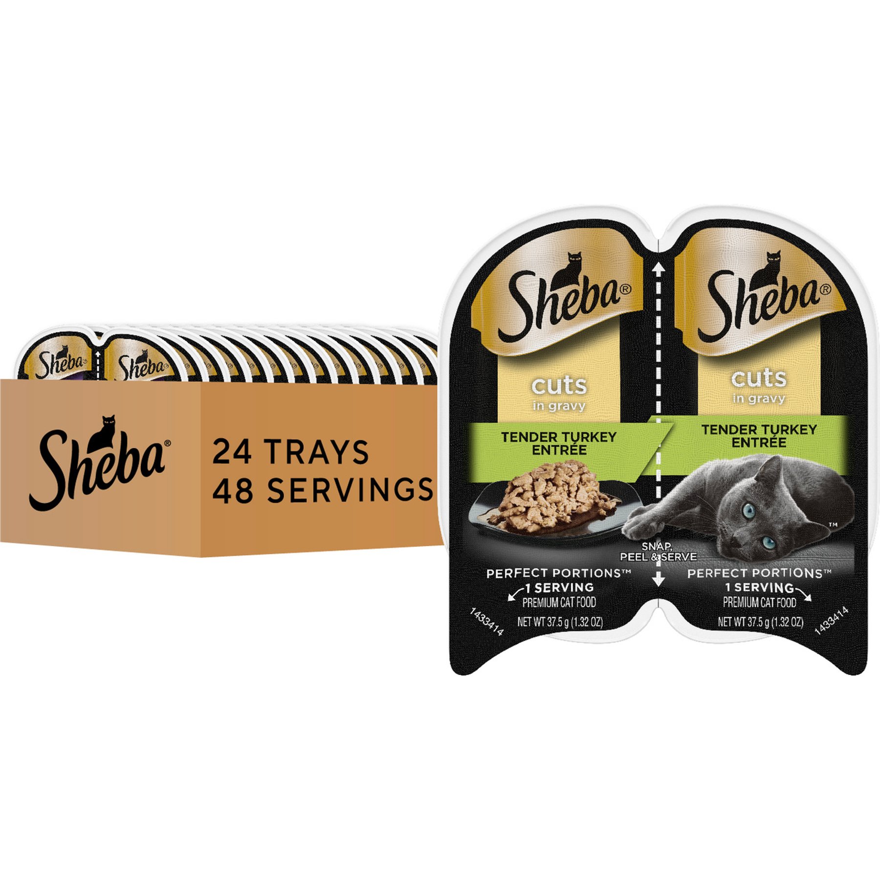 Sheba Perfect Portions Tender Turkey Cuts Cat Food, 2.6-oz, 24 ct