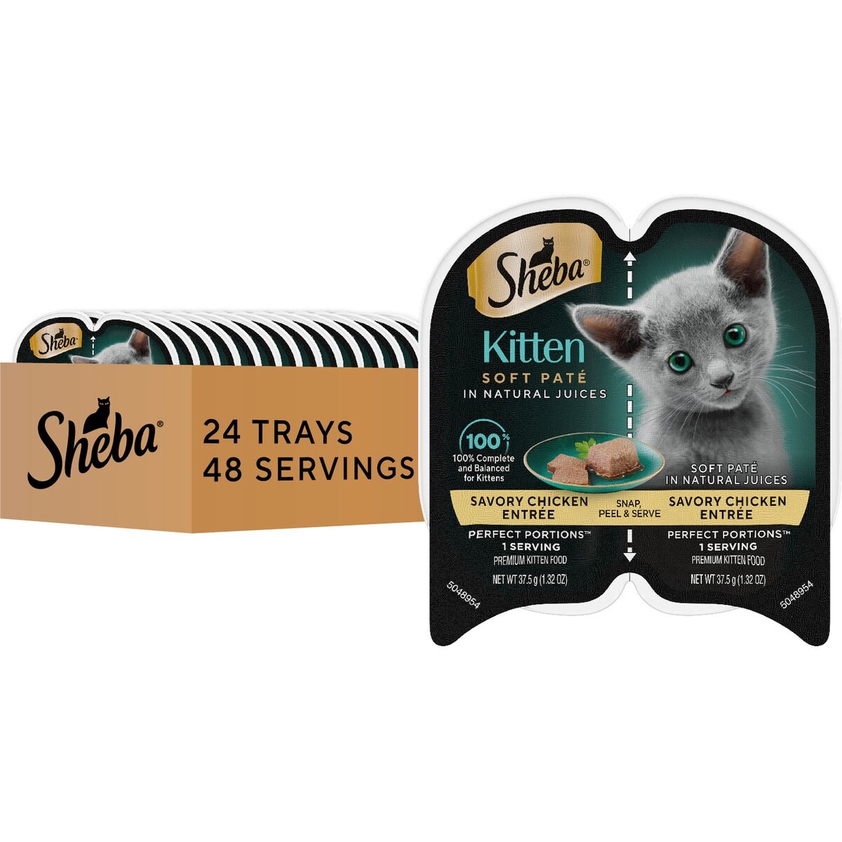 Sheba Perfect Portions Kitten Chicken Soft Pate Wet Cat Food Trays, 2.6-oz, case of 24