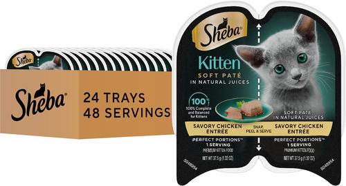 SHEBA Perfect Portions Kitten Chicken Soft Pate Wet Cat Food Trays