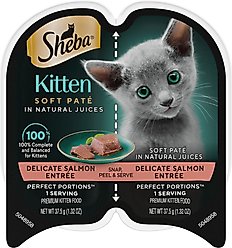 Sheba Perfect Portions Kitten Salmon Soft Pate Wet Cat Food Trays, 2.6-oz, case of 24