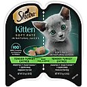 Sheba Perfect Portions Kitten Turkey Entree Pate Wet Cat Food, 2.6-oz twin-pack tray, case of 24