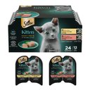Sheba Perfect Portions Kitten Variety Pack Chicken Pate & Pate Salmon Wet Cat Food Trays, 2.6-oz tray, case of 12
