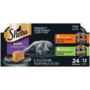 Sheba Perfect Portions Poultry Entrees Pate Variety Pack Adult Wet Cat Food Trays, 2.6-oz, case of 12 twin-packs