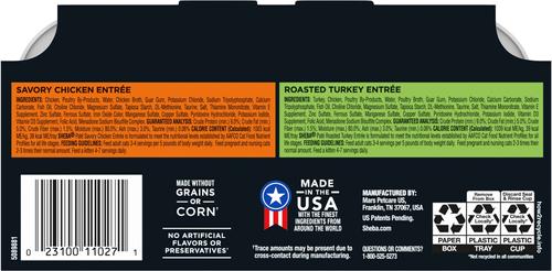 Show full view: Sheba Perfect Portions Poultry Entrees Pate Variety Pack Adult Wet Cat Food Trays, 2.6-oz tray, case of 24 slide 3 of 12