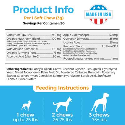 Show full view: Shed Defender Allergy & Immune System Defense Soft Chew Dog Supplement, 90 count slide 8 of 8