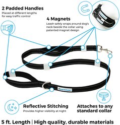 Shed Defender Mag-Snap Two Handle Dog Leash, 5-ft, Black slide 2 of 9